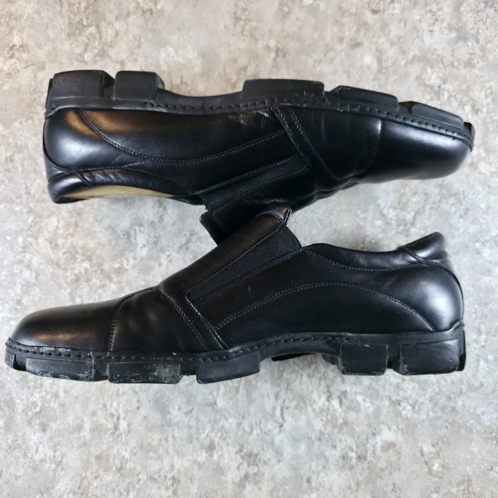 Bruno Magli Slip On Faumo Shoes Mens 11.5 Black Leather Loafers Dress *Read Desc